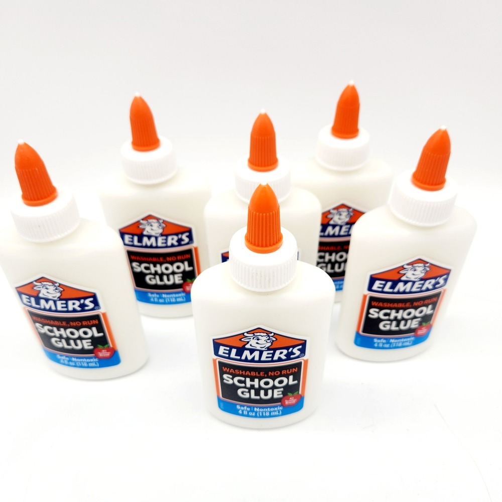 6-Pack Elmer's Washable‎ School Glue 4oz White Non-Toxic Kids Craft Supply